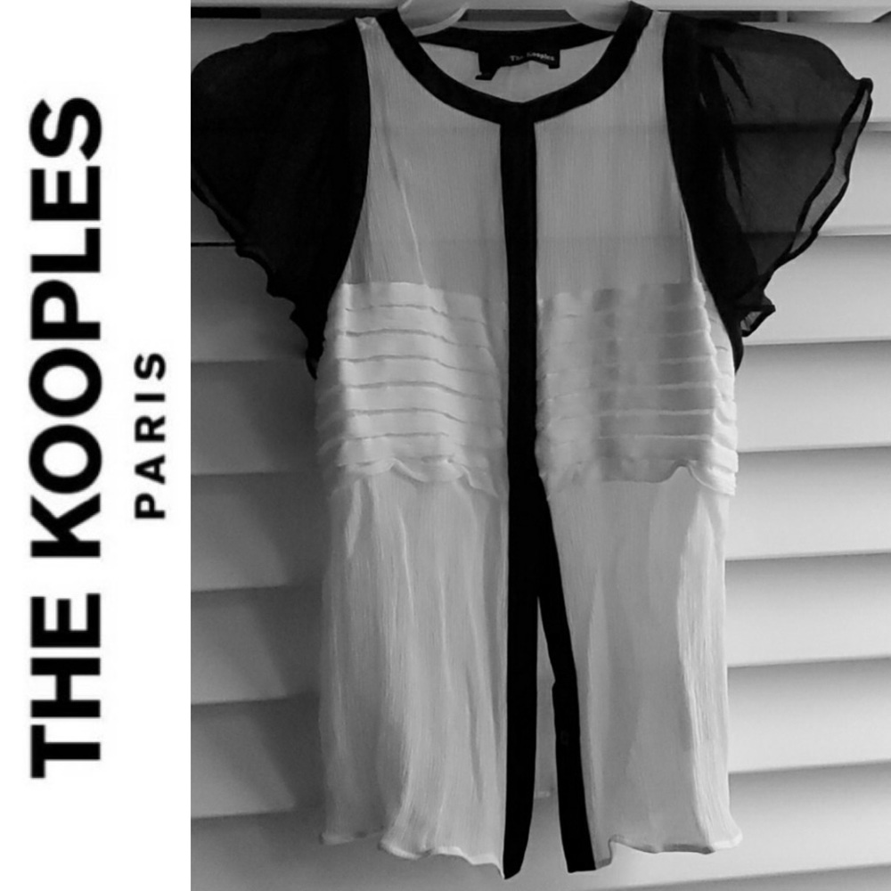 🖤🤍The Kooples Silk Two Tone Blouse